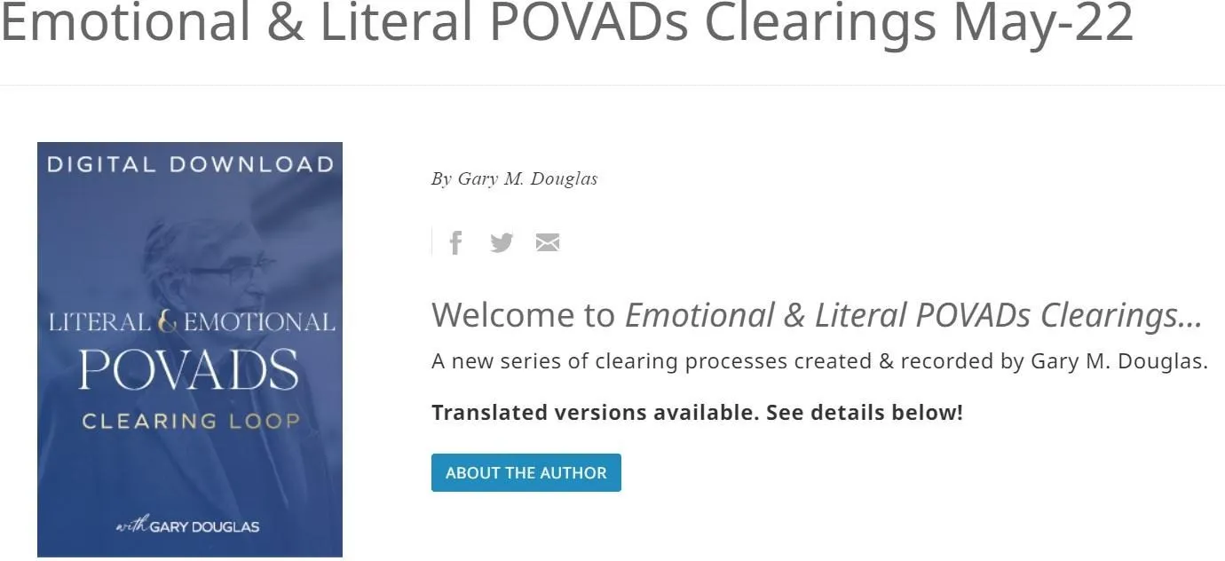 [Access] Клиринги «Эмоциональные и Буквальные POVADs» - Emotional & Literal POVADs Clearings (Гэри Дуглас)