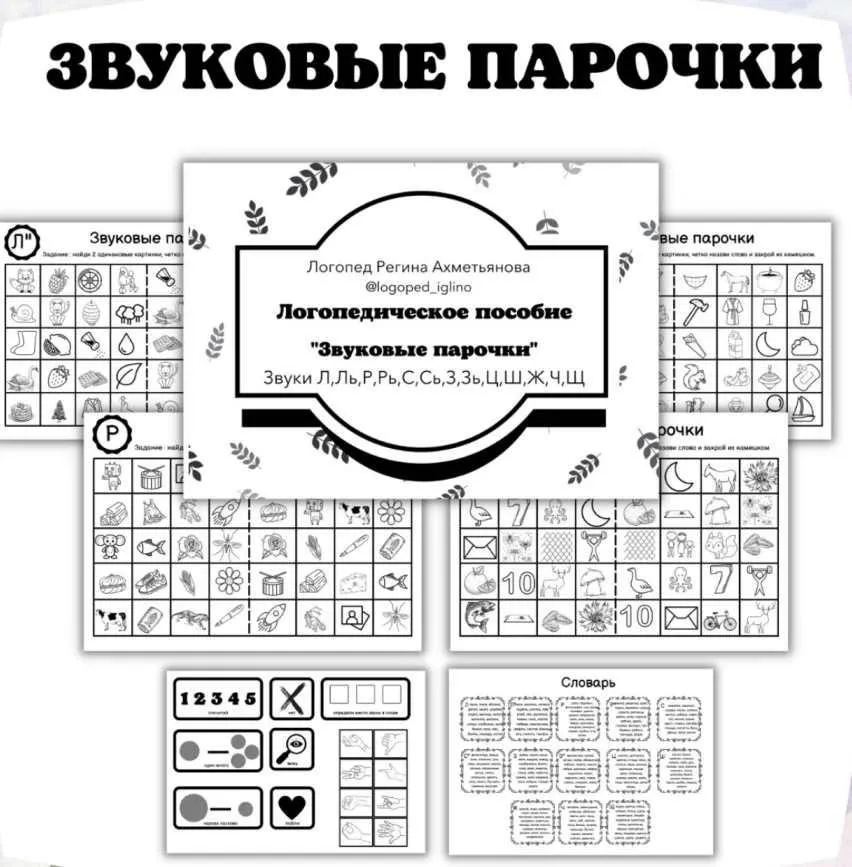 Логопедическое пособие «Звуковые парочки» (Регина Набиева)