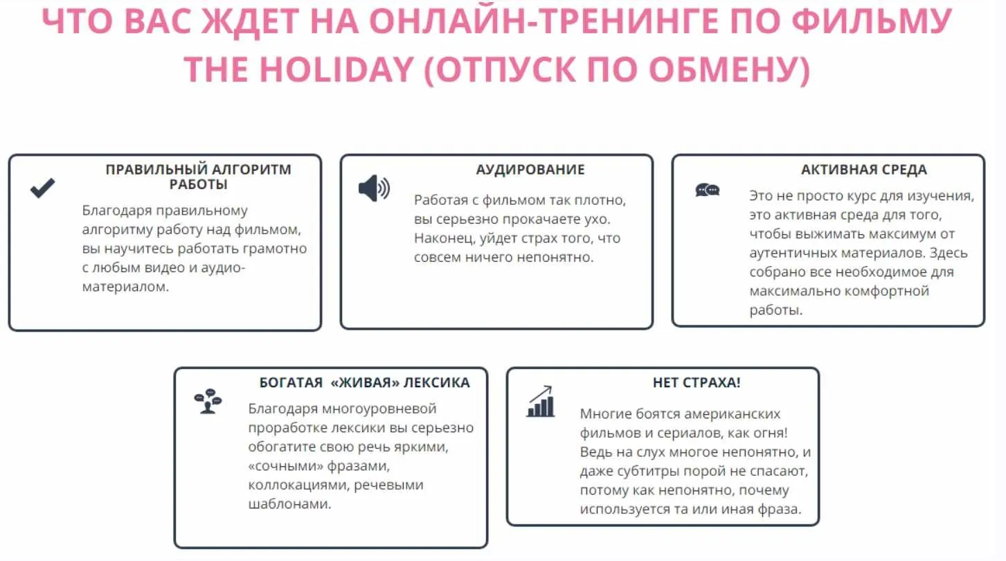 Онлайн-тренинг по фильму «Отпуск по обмену». Пакет The Holiday (Людмила Мандель)