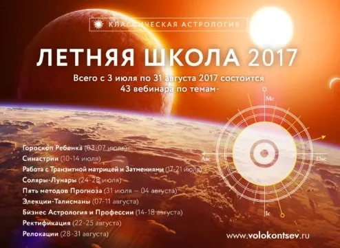 Летняя школа 2017г. Астрология развития ребенка сквозь призму отношений родителей (Евгений Волоконцев)