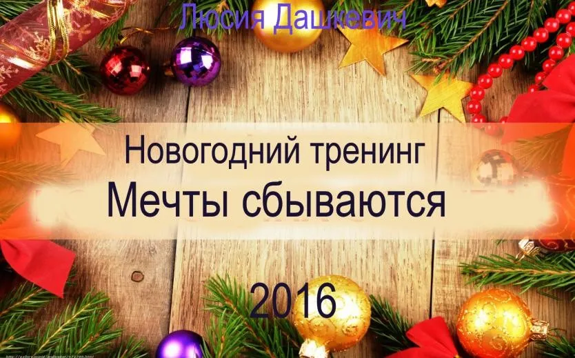 Новогодний тренинг «Мечты сбываются», 2016 (Люсия Дашкевич)