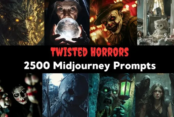 [ChillaxDesignsArt] Готический кошмар: 2500 жутких промптов для Midjourney