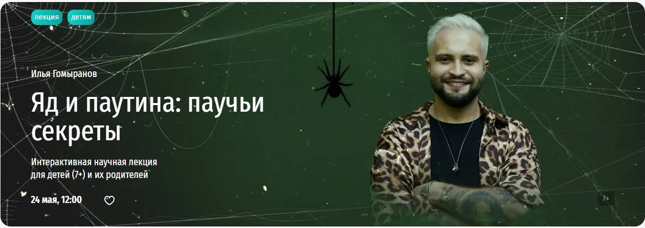 [Прямая речь] Яд и паутина: паучьи секреты (Илья Гомыранов)