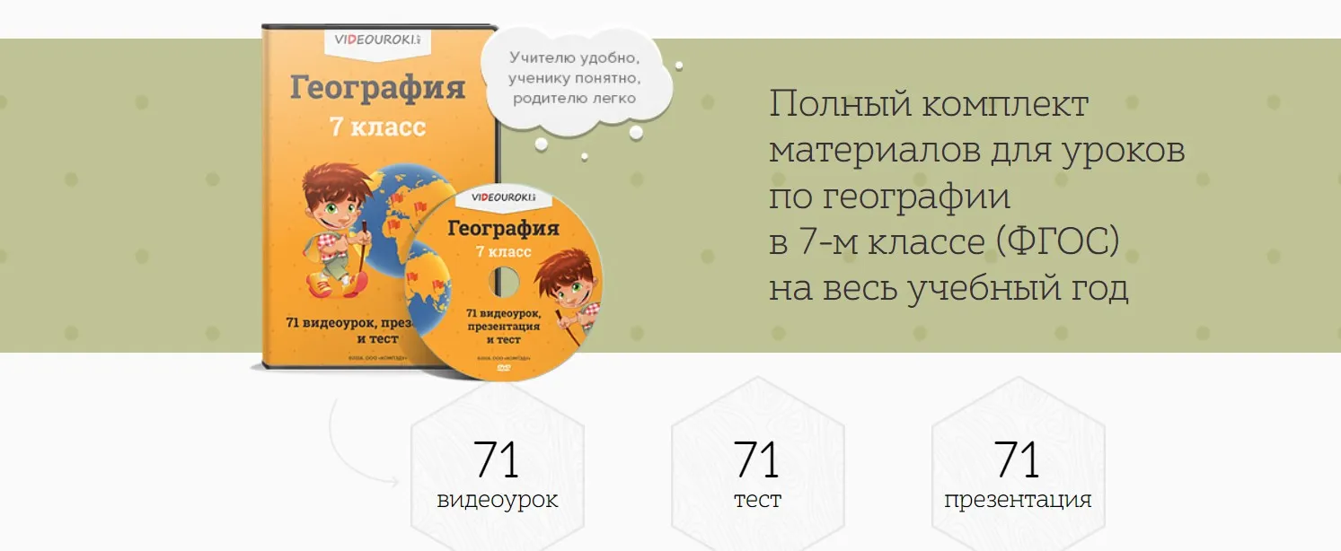 [Videouroki] Полный комплект материалов для уроков по географии в 7-м классе (ФГОС) на весь учебный год. (Дмитрий Тарасов)