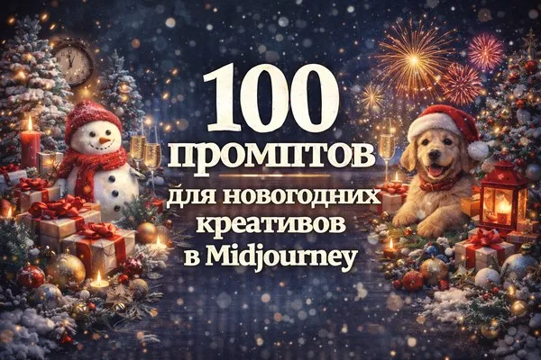 [Первый Цифровой] 100 промптов для новогодних креативов в Midjourney