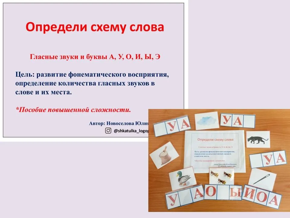 [Шкатулка логопеда] Определи схему слова: гласные (Юлия Новосёлова)