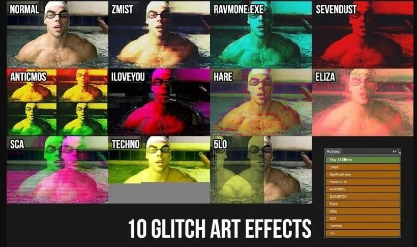 [CreativeMarket] 10 Glitch Art Photoshop Actions