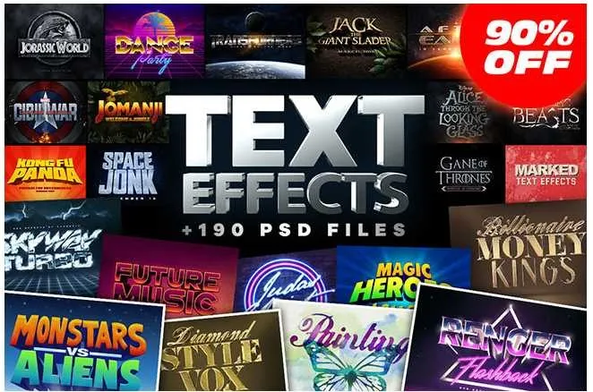 [Hyperpix Studio] PSD Огромный набор текстовых эффектов для Photoshop
