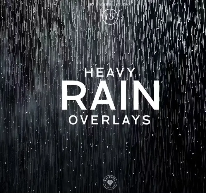 [Envato Elements] Фотоналожения Сильный дождь - Heavy Rain Overlays, 2024