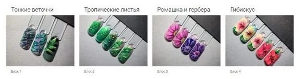 Онлайн-курс художественной росписи ногтей для практикующих нейл-дизайнеров. Курс FLOWERS  (Юлия Баранова)