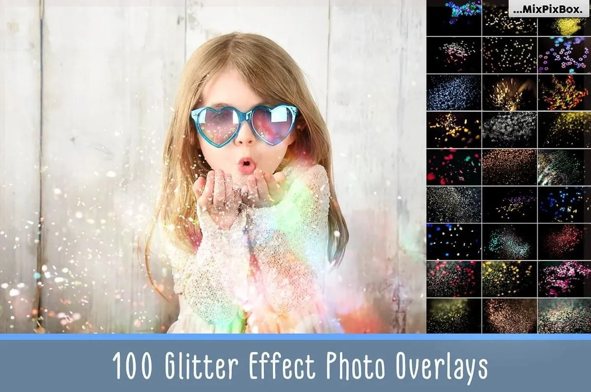 Фотоналожения блеска. Glitter Effect Photo Overlays (MixPixBox)