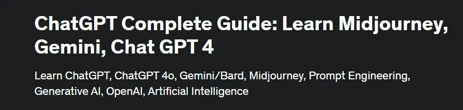 [Udemy] Полное руководство ChatGPT изучение Midjourney, Gemini, Chat GPT 4 (Tanmoy Das)