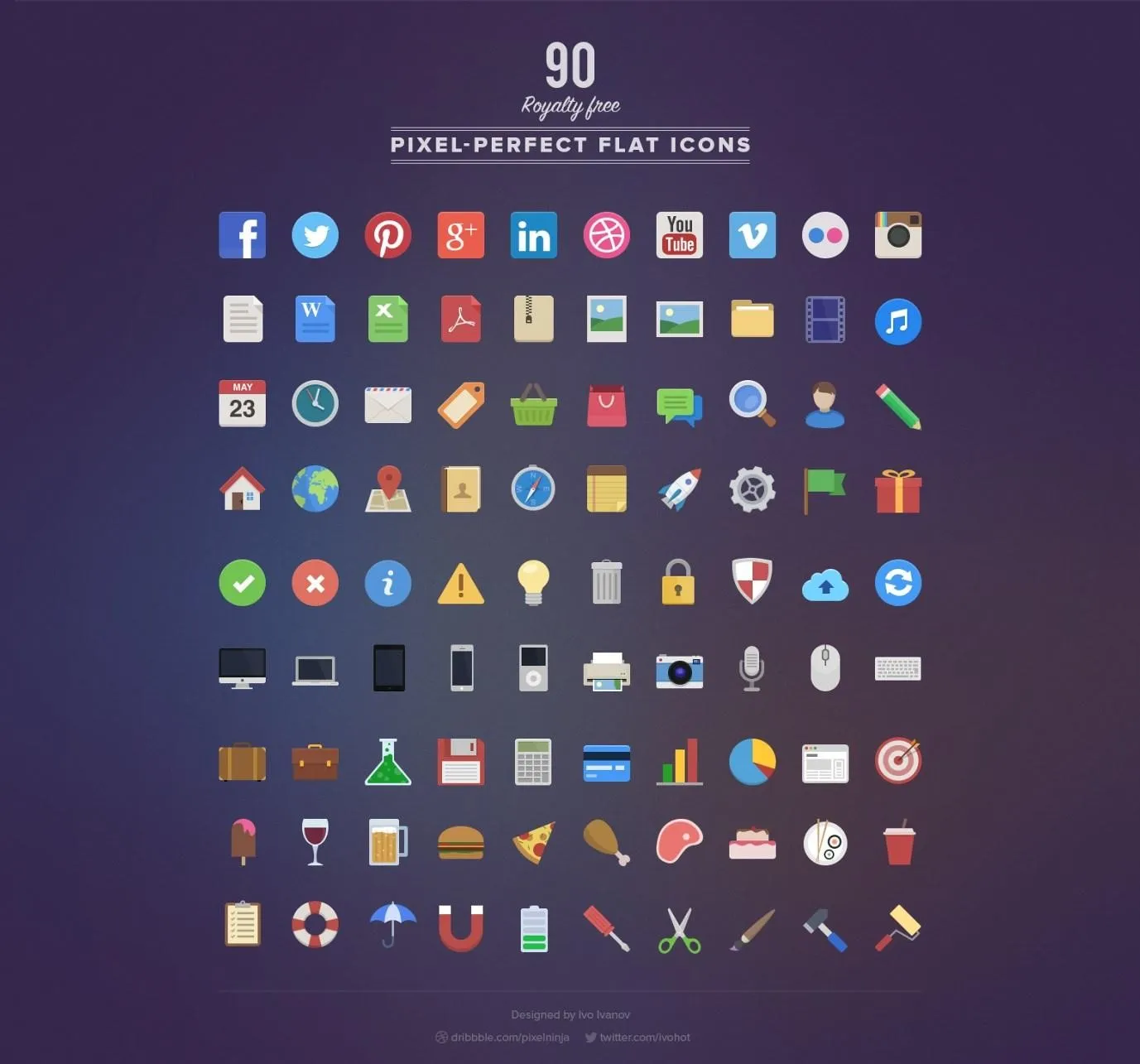 [MightyDeals] 90 иконок в PSD формате