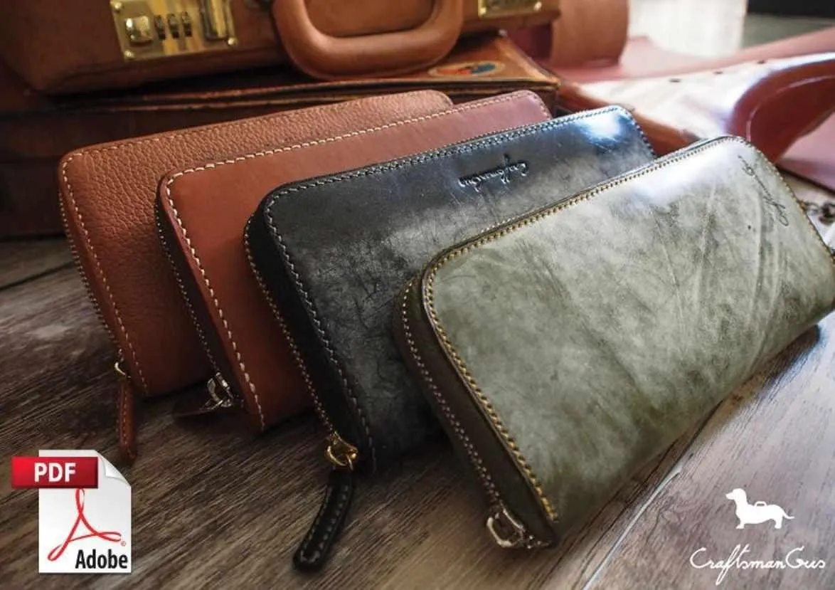 Long Zipper Wallet / Длинный кожаный кошелек на молнии (Craftsmangus)