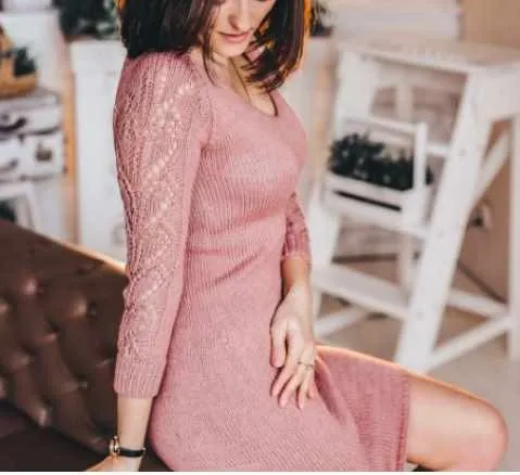 PDF и видео Мастер-класс Платье Соблазн (спицы) (Елена Грабенко)