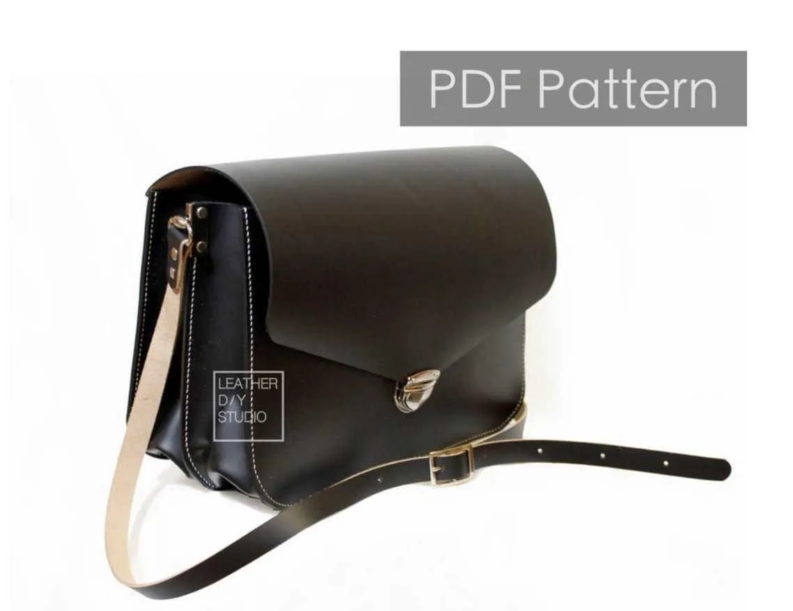 Кожаная сумочка с двумя отделениями, модель «Crossbody №40» (LeatherDIYStudio)