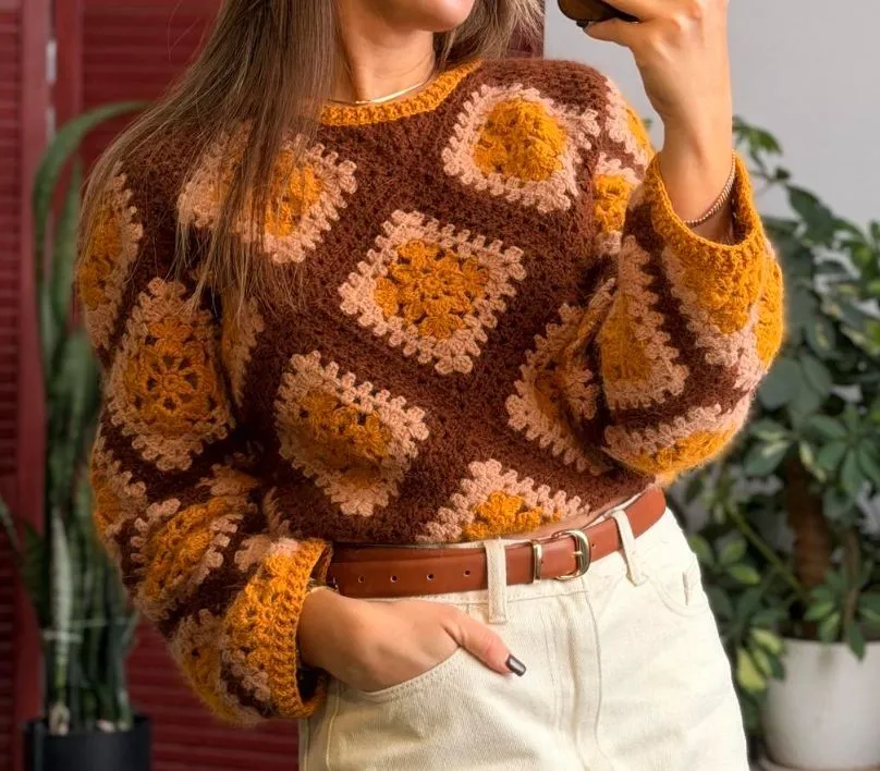 [mary.knitting] Джемпер из Бабушкиных квадратов (Мария Семёнова)
