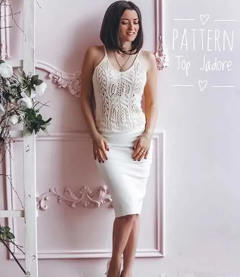 Топ спицами Jadore (Елена Грабенко)