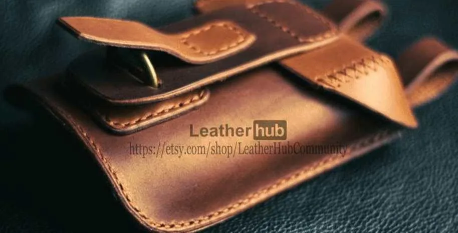 [LeatherHubPatterns] Маленькая поясная сумочка из кожи