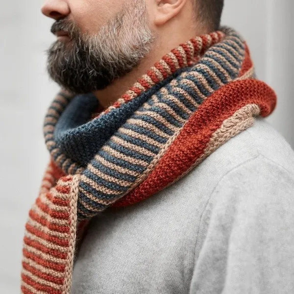 [Вяжи.ру] Шарф спицами Rocketeer Scarf — полосатый вязаный шарф унисекс