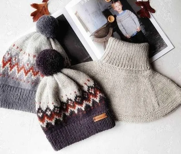 [33helga] Жаккардовая шапка + манишка Nordic hat (Ольга Проноза)