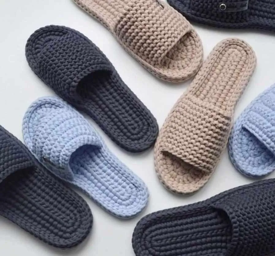 Тапочки на резиновой подошве с эластичным верхом (alivka_knit)