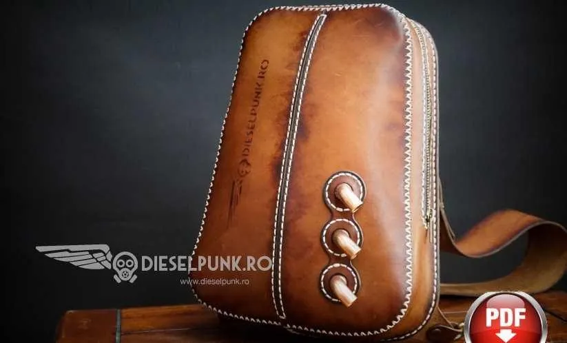[DieselpunkRo] Кожаный рюкзак с одной лямкой Engineer Steampunk bag