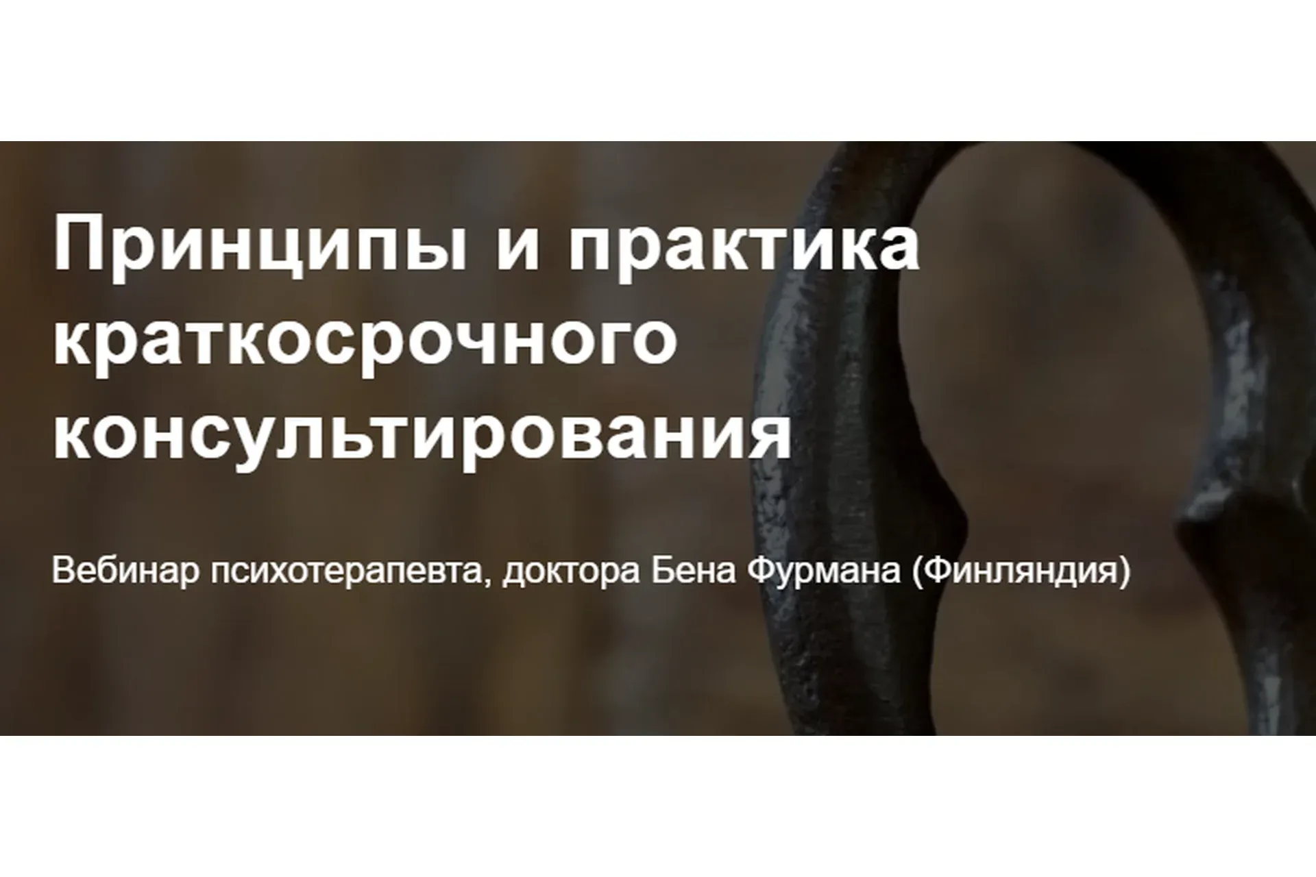 [Метафора] Принципы и практика краткосрочного консультирования (Бен Фурман)