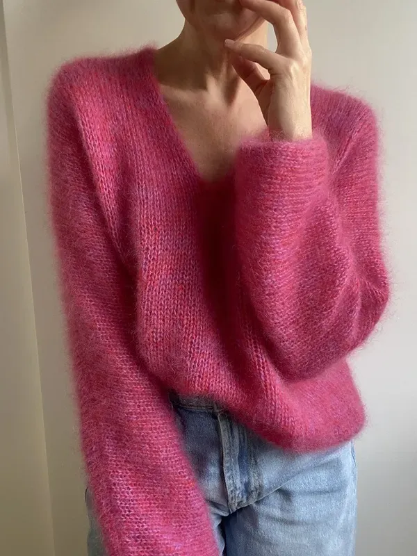[Вяжи.ру] Модный пуловер сверху KIM V-neck (Tanja Koenigs)