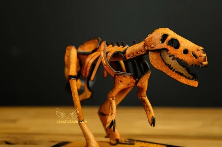 [CreativeAwl] Кожаная фигурка динозавра «T-Rex-Skeleton»
