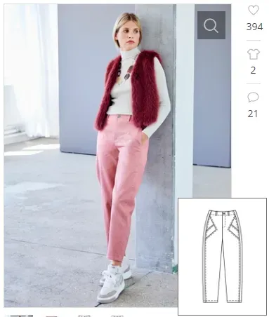[Burda Style] Джинсы-бананы №101. Выкройка из Burda 11/2022. Размеры 36 - 44