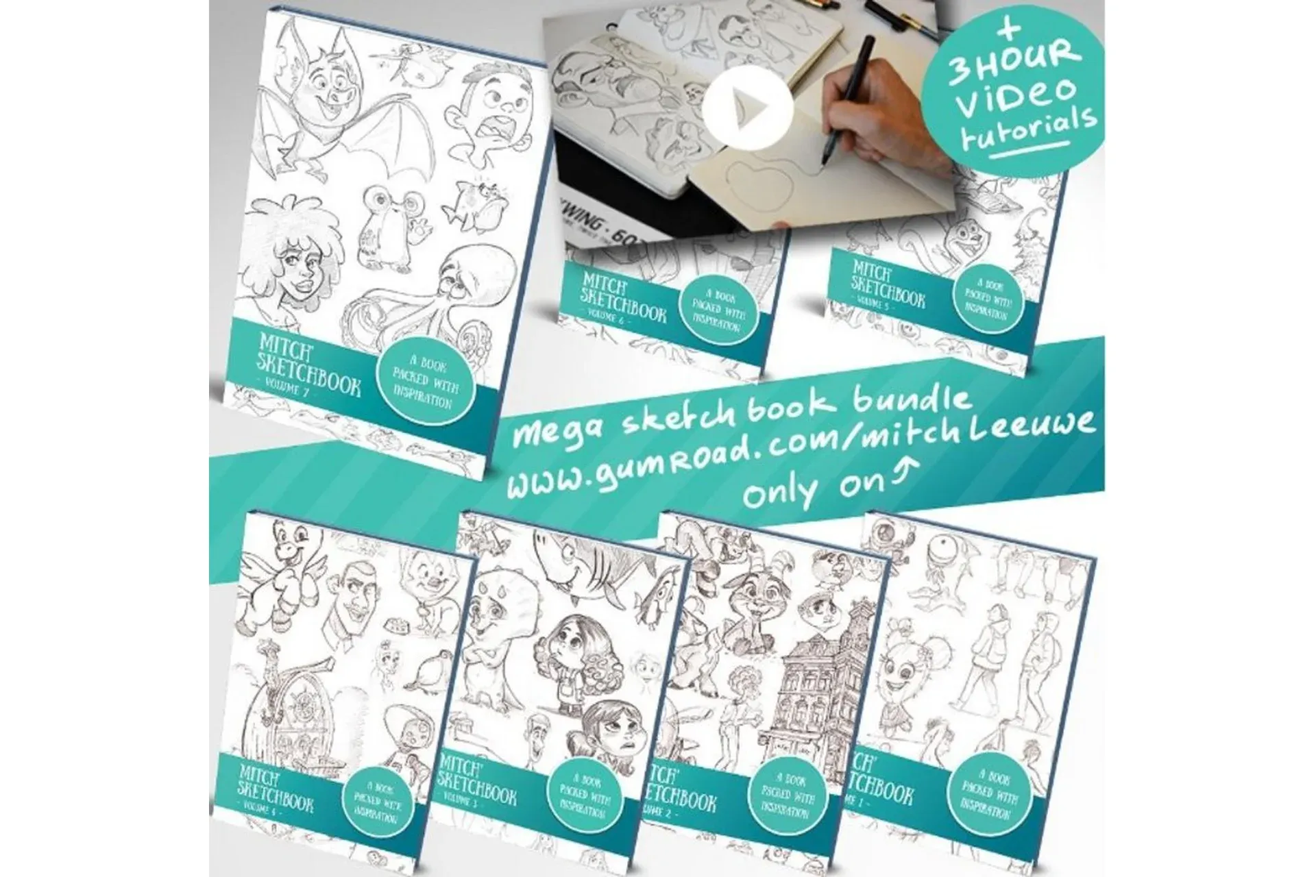 Sketchbook bundle - Сборник скетчбуков (Mitch Leeuwe)