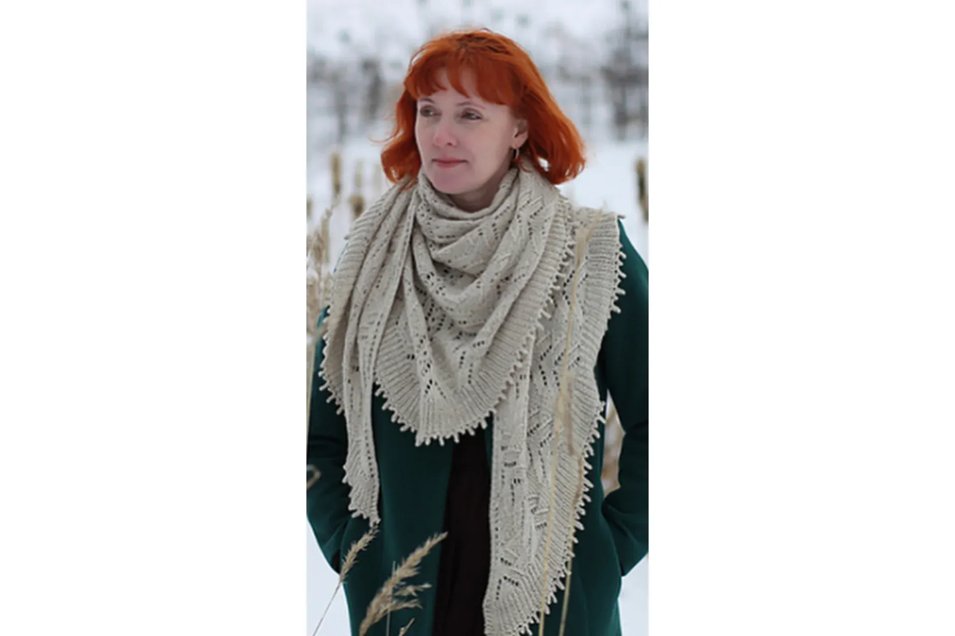 Шаль Белые деревья (Екатерина Горбачева)