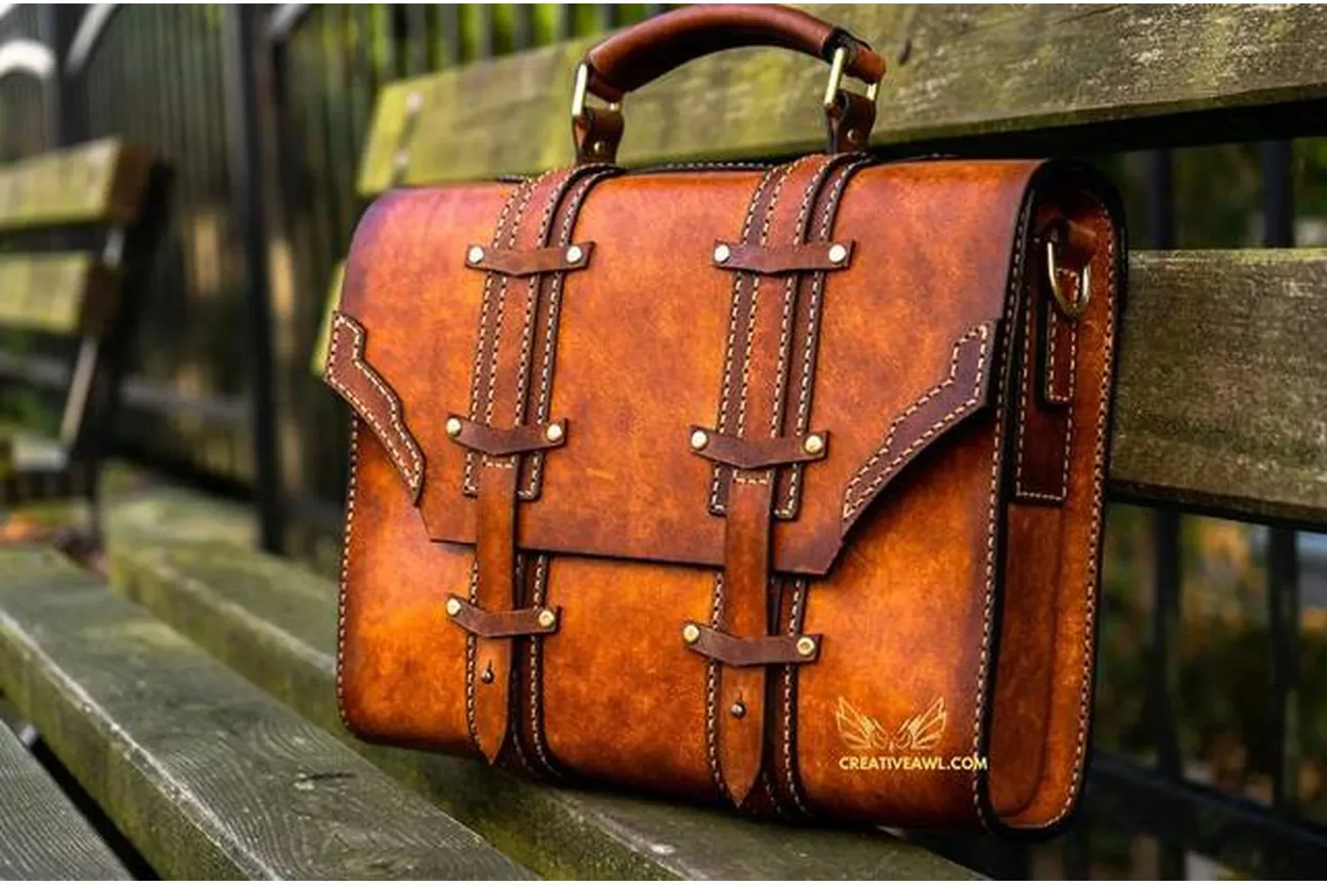 [Creative AWL] Кожаный портфель «Old School briefcase»