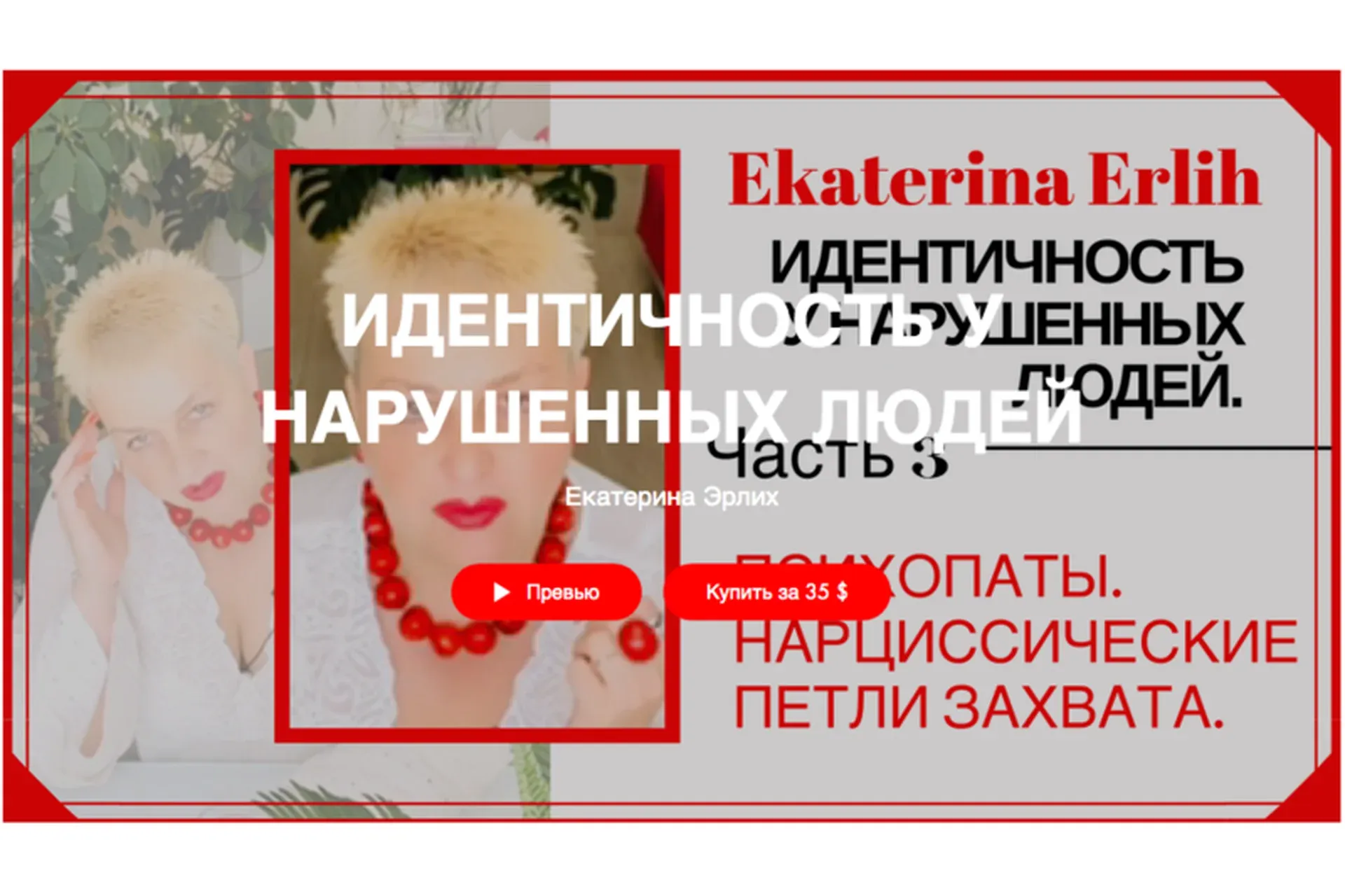 «Психопаты. Нарциссические петли захвата» Идентичность у нарушенных людей (Екатерина Эрлих)