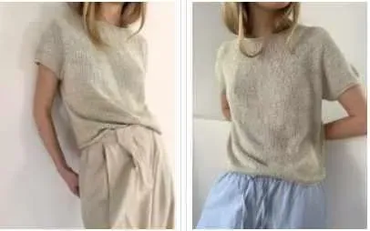 [Вяжи.ру] Футболка с круглой кокеткой Plain Yoke Tee 22 (Lene Holme Samsøe)