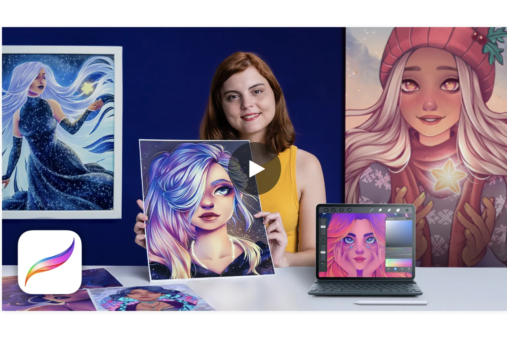 [Domestika] Портреты женских персонажей в Procreate (Наталии Диас)