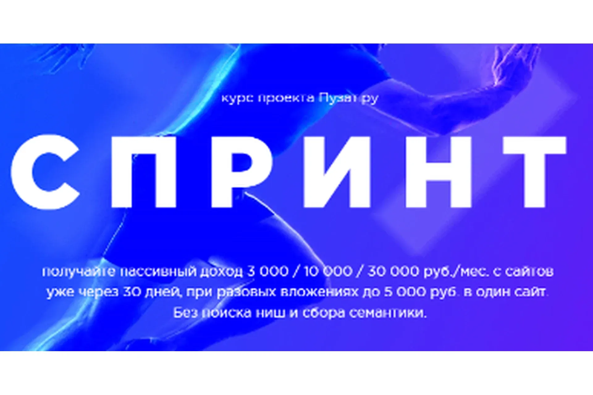 Спринт. Как получать доход 3000/10 000/30 000 руб. /мес. с сайта уже через месяц (Роман Пузат)