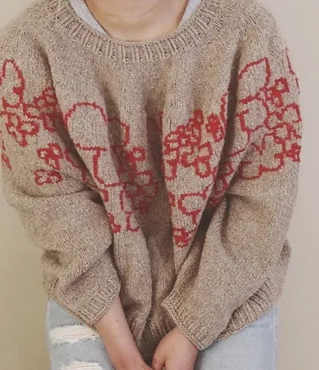Модный джемпер спицами Papa (Junko Okamoto)