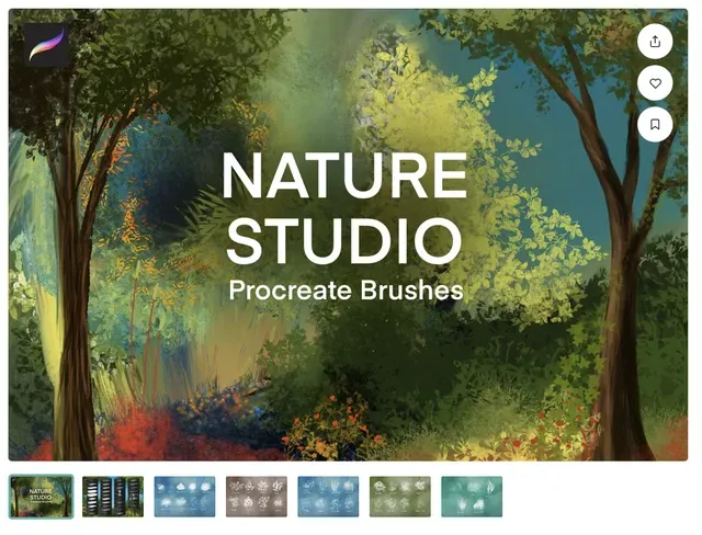 [CreativeMarket] Кисти для рисования природы Nature Studio - Procreate Brushes (Mels Brushes)