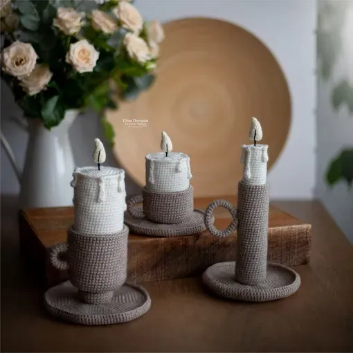 [dorogina_toys] Подсвечники со свечой (Елена Дорогина)